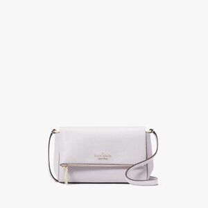 NWT Retail $329 Kate Spade Leila Flap Zip Crossbody Lilac Moon Pebbled Leather